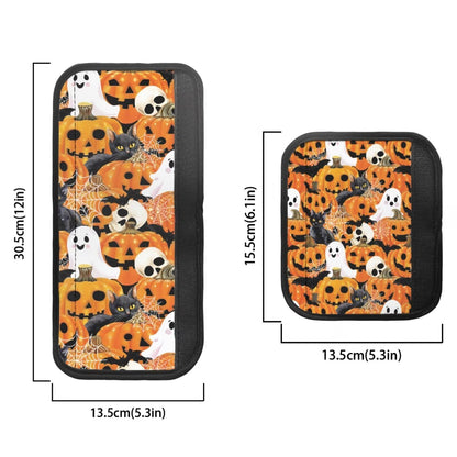 HUISEFOR Pumpkin Fridge Door Handle Covers Ghost Refrigerator Handle Covers Set of 6, Non-Slip Microwave Dishwasher Door Cloth Protector, Keep Off Fingerprints,Food Stains Halloween Decor
