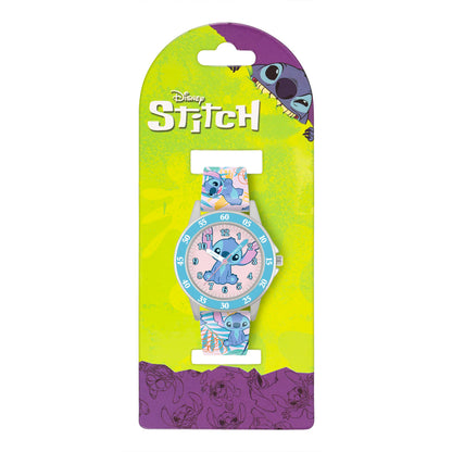 Disney Lilo and Stitch Blue Printed Time Teacher Strap Watch LAS9011