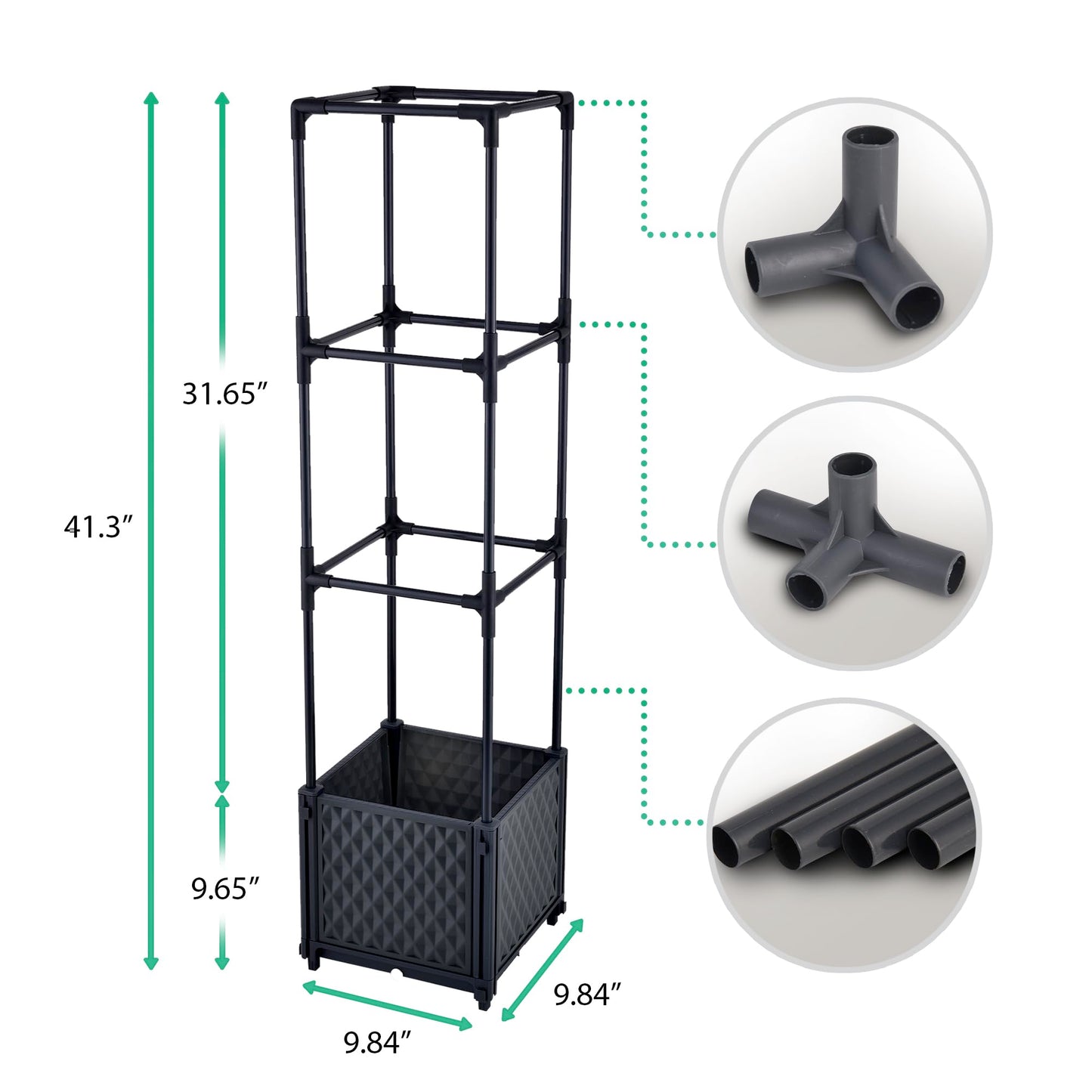 Tomato Planter with Metal Trellis,Self Watering Raised Garden Bed,for Garden Planter for Tomato Pots for Tomatoes Box Outdoor Planter for patio,Heavy Duty Container Planter for Climbing Vegetables
