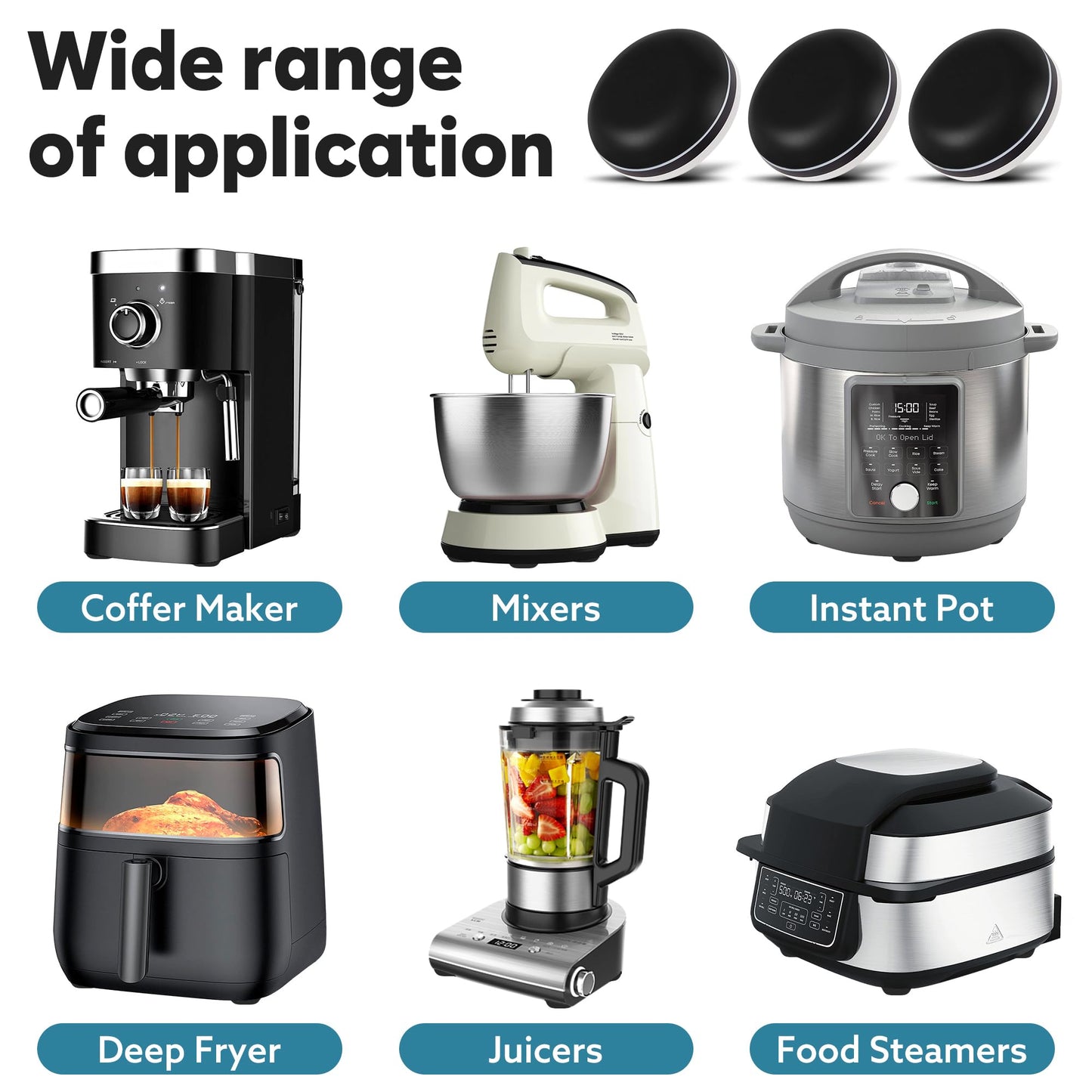 Appliance Sliders for Kitchen 24 PCS Self-Adhesive Small Kitchen Finds Appliance Slider Hacks Easy to MovIing & Space Saving Must Have Home Gadgets Mixer Accessories for Countertop