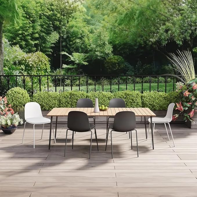 2xhome Modern Stackable Armless Dining Chair | Plastic Shell Seat with Metal Legs | Indoor or Outdoor Use | Home Kitchen Patio (2, White, Padded Seat)
