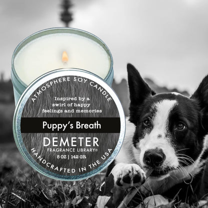 DEMETER Puppy's Breath Soy Candle, Scented Candles with Unique Fragrance, Perfect for Aromatherapy and Home Decor, Cute Candles for Travel and More