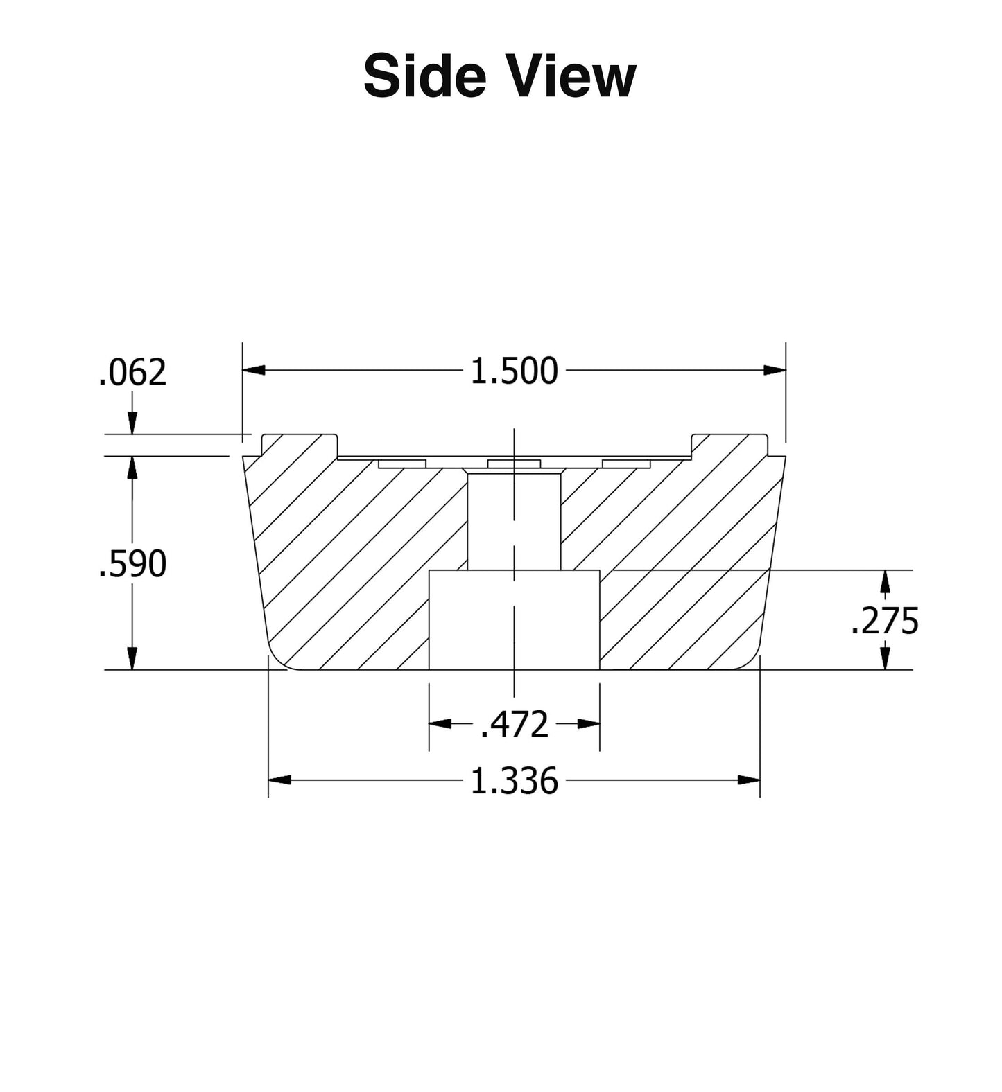 8 Large Square Rubber Feet Foot Bumpers w/Stainless Screws - .590 H X 1.500 W - Made in USA - Heavy Duty, Non Marking for Furniture, Tables, Chairs, Desks, Benches, Sofas, Chests, & Other Items.