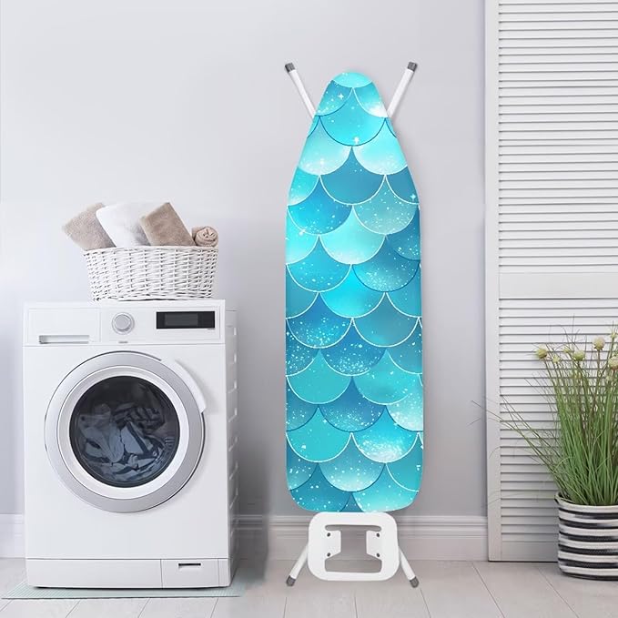 Mermaid Thick Padding Ironing Board Covers Durable Stain Resistant Hook and