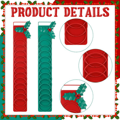 Sliner 2 Pcs Metal Christmas Card Holder 19'' Holly Christmas Card Display Hanging Vertical Photo Wall Hanging Decor for Home Office Xmas Party