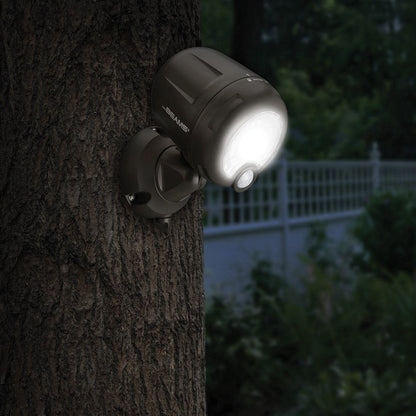 Mr. Beams Wireless 200 lm Battery-Operated Outdoor Motion-Sensor-Activated LED Spotlight, Brown
