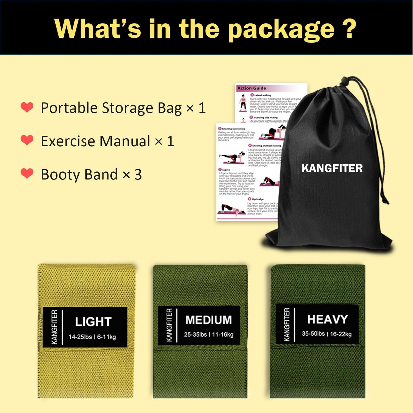 Non-Slip Fabric Resistance Bands for Working Out, Loop Exercise Bands for Booty Leg, Butt, Glute, Stretch Workout Bands for Women & Men, Hip Elastic Bands for Home Gym Fitness, Yoga, Pilates