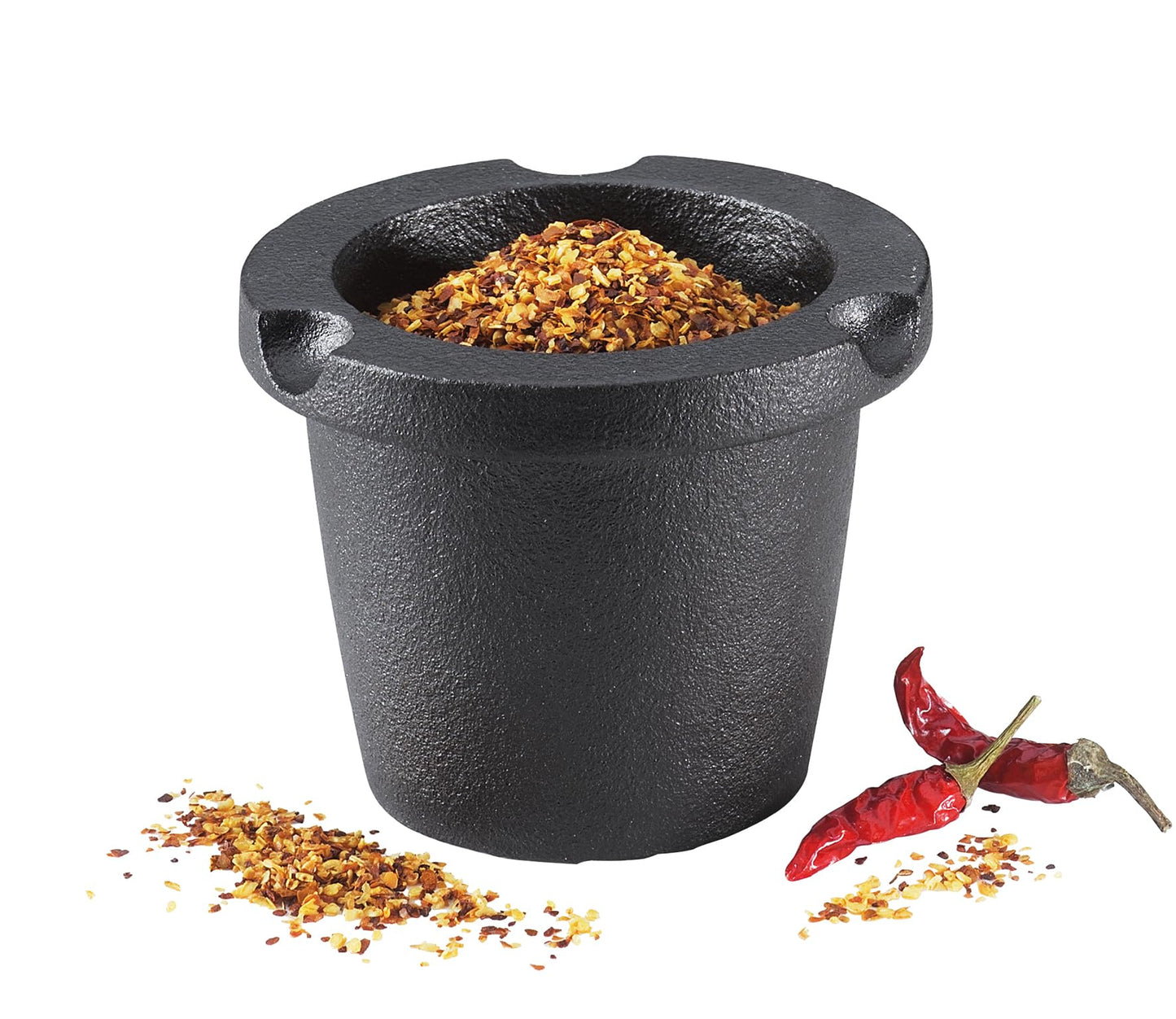 Zassenhaus Cast Iron Spice Grinder Set with Beech Wood Lid, Spice Mill, Herb and Seed Grinder, 3 Inches (Black)