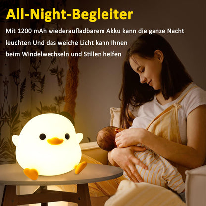 OkiyiD Duck Night Light, Cute Duck Gift for People, Dormitory Decorative Light, ABS+SIL, Touch Control, Portable Rechargeable Dimmable, Best Choice for Gift Giving (DoDo Duck)