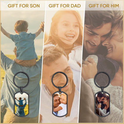 VNOX Custom Keychain Gifts for Dad - Personalized Photo Key Chain Keychains,Valentines Birthday Christmas Gifts Ideas for Husband Father,3