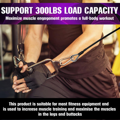 Gym Extension Cable Attachments, Black Thick Stable Fitness Equipment Extension Cord, Extend Workout Angles Tool Suitable for Bowflex Home Gym for LAT/Tricep Pull Down and Leg (4Pcs Black, 10"+20")