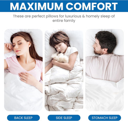 Utopia Bedding Bed Pillows for Sleeping (White), Queen Size Set of 4, Hotel Pillow, Cooling Pillows for Side, Back or Stomach Sleepers