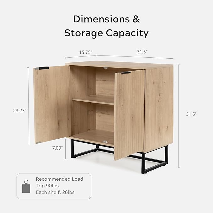 EYYTHUNG Fluted Cabinet with Storage, Sideboard Buffet Cabinet with Adjustable