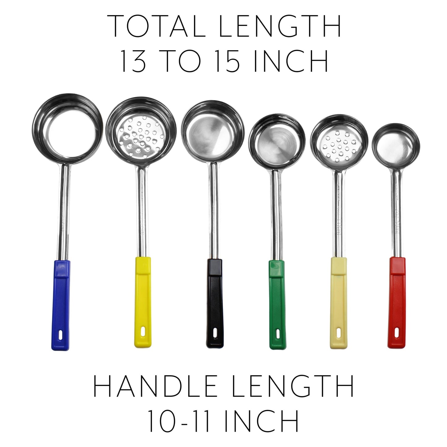 Darware Portion Control Serving Spoons (6-Piece Ladle Set); w 1/4 Cup, 1/2 Cup, 3/4 Cup & 1 Cup (2, 4, 6, 8 oz) & 1/2 & 1 Cup Utensils/Spoodles