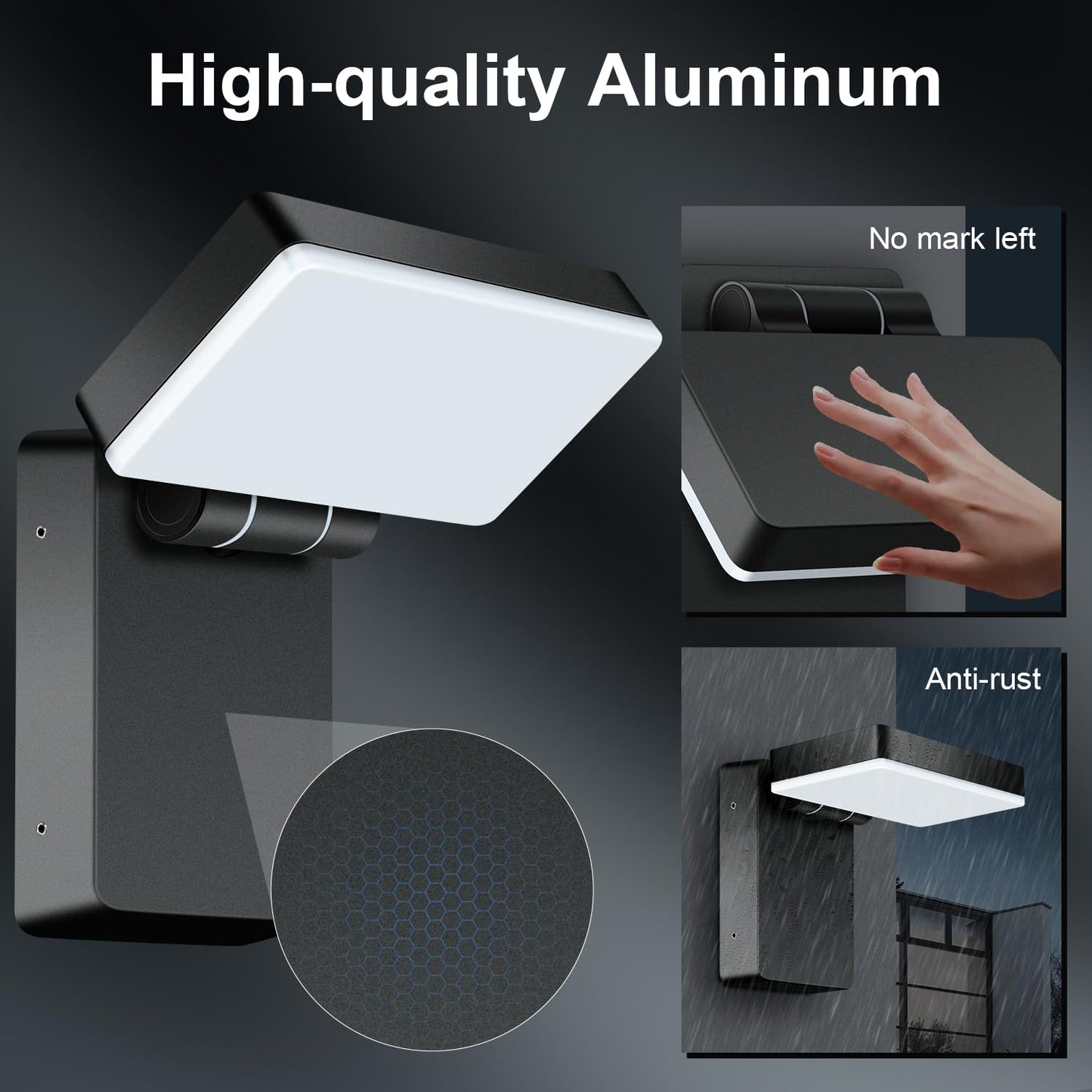 Juyace 60W LED Wall Light Outdoor Exterior Flood Light Wall Mount Yard Security Light Waterproof 360 ° Rotat Folding 6000K for Barn Area 4 Pack