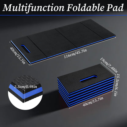 Ptwola Foldable EVA Mat with Carrying Handle, 2.5cm Thick Foam Cushion Kneeling Pad High Density Water Resistant Anti Slip Knee Mat for Workout Exercise Mechanic Garages Picnics Gardening Camping Gym