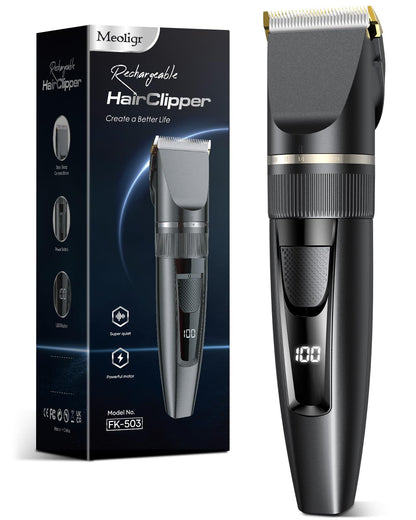 Hair Clippers Men,Professional Hair Trimmer Shaver with LCD Display,Cordless Beard Trimmer Barber Clippers with Ceramic Titanium Blade & Long-Lasting Battery for Men's Haircuts