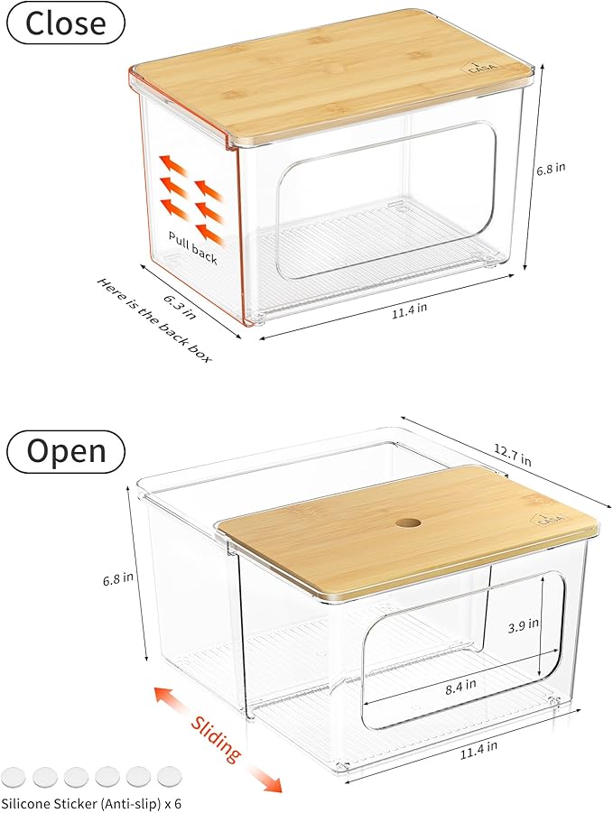 Trash Bag Dispenser Under Sink Organizer, 2-in-1 Acrylic Trash Bags Holder