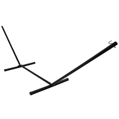 Sunnydaze Double Hammock Stand for Outside - 350-Pound Capacity Indoor/Outdoor Hammock Frame - Black Powder-Coated Finish - 12-Foot