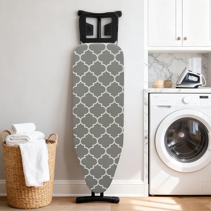 Ironing Board Cover and Pad, Sewn-in Thick Feltpads, Elastic Edge, Fits