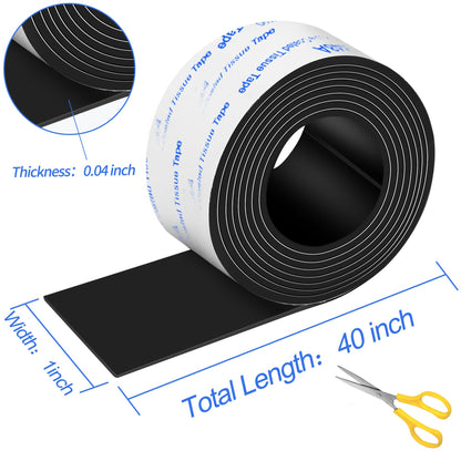 Rubber Feet 2 Rolls, Adhesive Rubber Pad, Non Slip Pads for Furniture and Electronics 1x40 inch