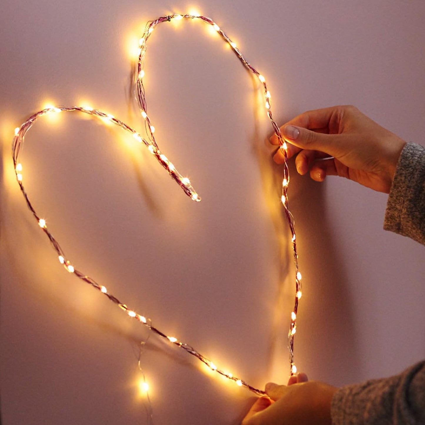 Aogist 2-Pack 16FT Fairy Lights with Spool,Ultra-Bright 50 LEDs Battery Operated Copper Wire String Light for Bedroom Christmas Wedding Centerpiece Parties Decoration,Warm White