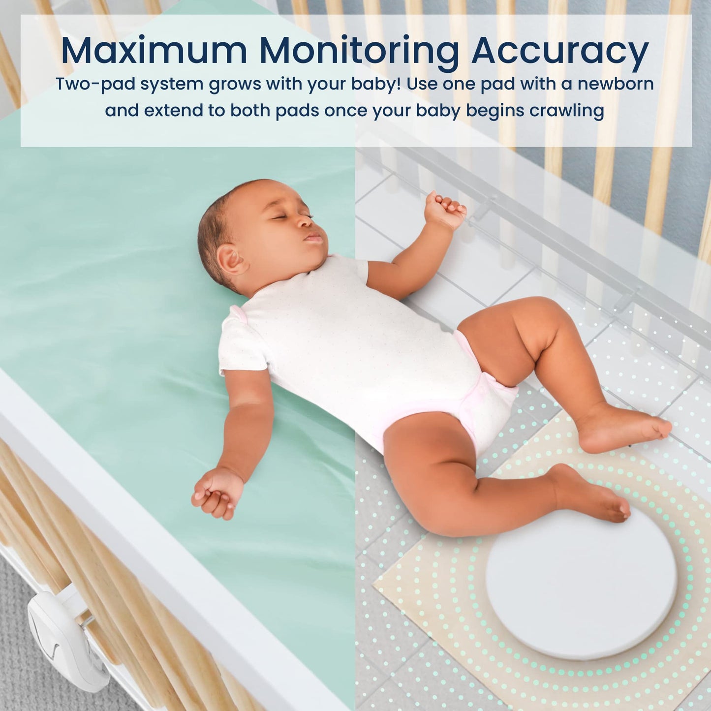 Babysense Video Baby Monitor with 2.4" Screen & Medically Certified Baby Movement Monitor with Real-Time No Breathing Motion Alerts, Tracks Breathing Motion Irregularity, Non-Contact, 2-in-1