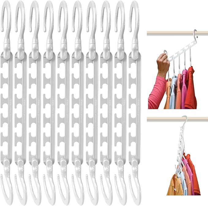 Wonder Hanger Max 10-Pack Space Saving Hangers, Reinforced Hooks Swivels 360°