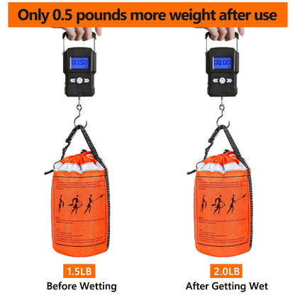 NTR Water Rescue Throw Bag with 50 Feet of Rope in 3/10 Inch Tensile Strength Rated to 1844lbs, Throwable Device for Kayaking and Rafting, Safety Equipment for Raft and Boat