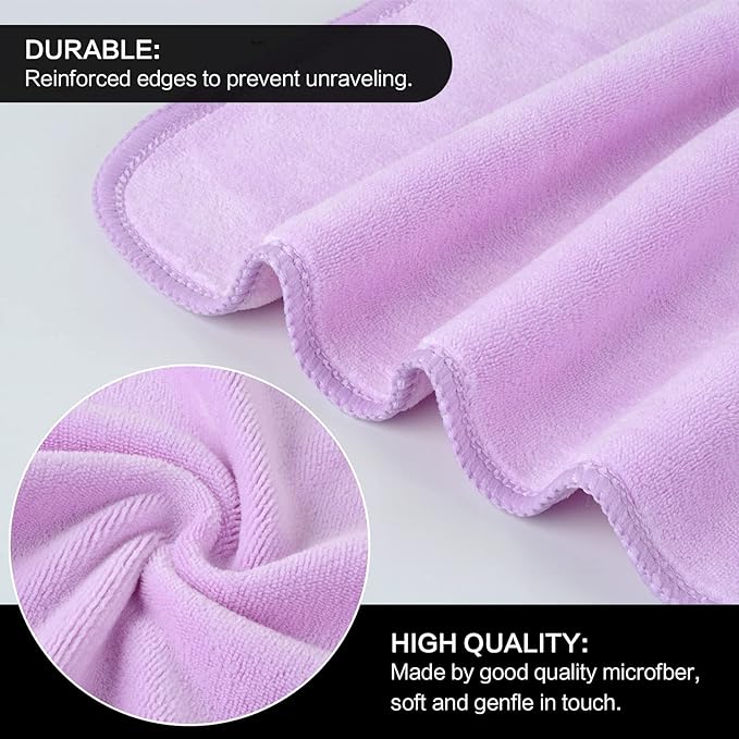 SINLAND Microfiber Facial Cloths Fast Drying Washcloth 12inch x 12inch Light