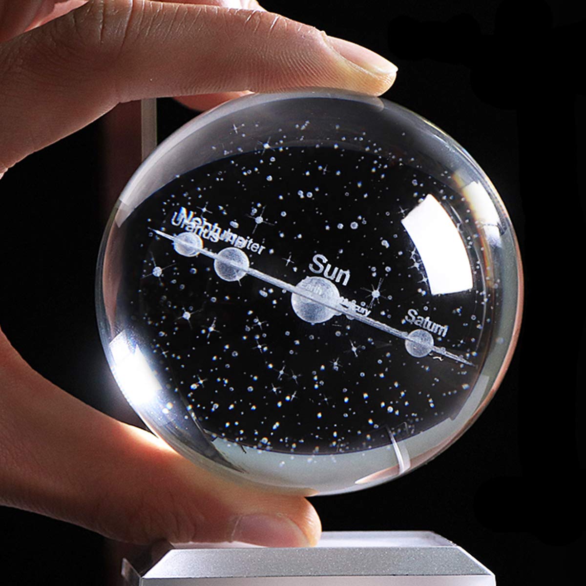 Qianwei 3D Solar System Model Crystal Ball Astronomy Gifts Men Space Decor