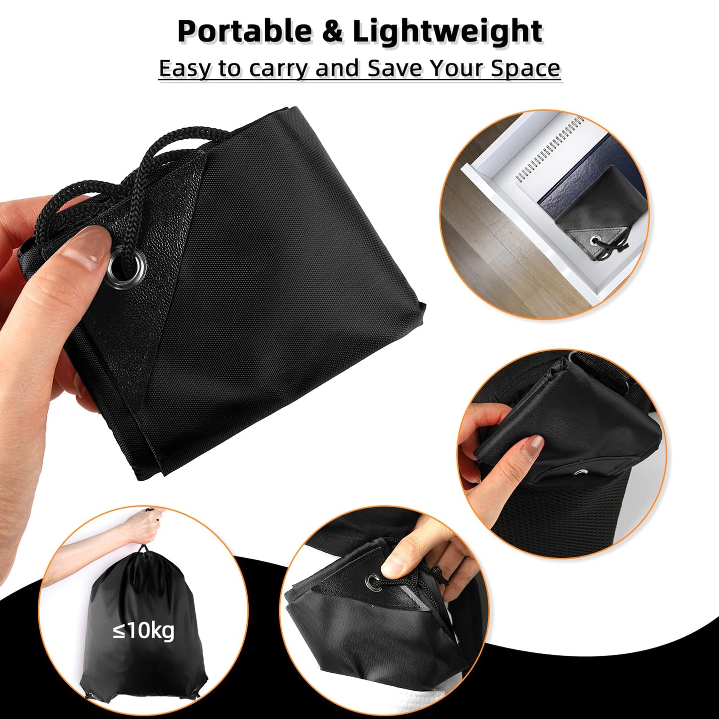 GoodtoU Nylon Backpacks - Drawstring Bags for Sport, Traveling, Team (Black, 128Pcs)