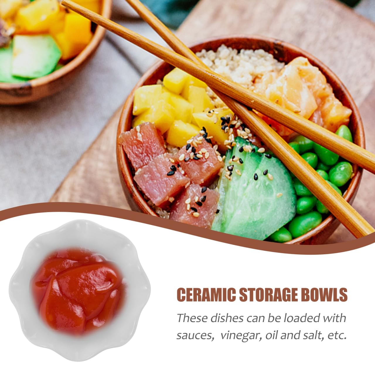 Zerodeko 4-Piece Lotus Leaf Shape Ceramic Sauce Bowls Set Small White Dipping Bowls for Salad Snacks Condiments 3.14X3.14X1.41 Inch