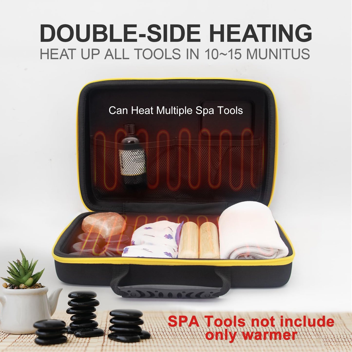 Goodtar Hot Stones Massage Warmer | Massage Heater w/Temp Controller | Portable Heating Massager for Home Spa Muscle Relax Therapy, Hot Stone Heater Case Only(NO Stone) 110V