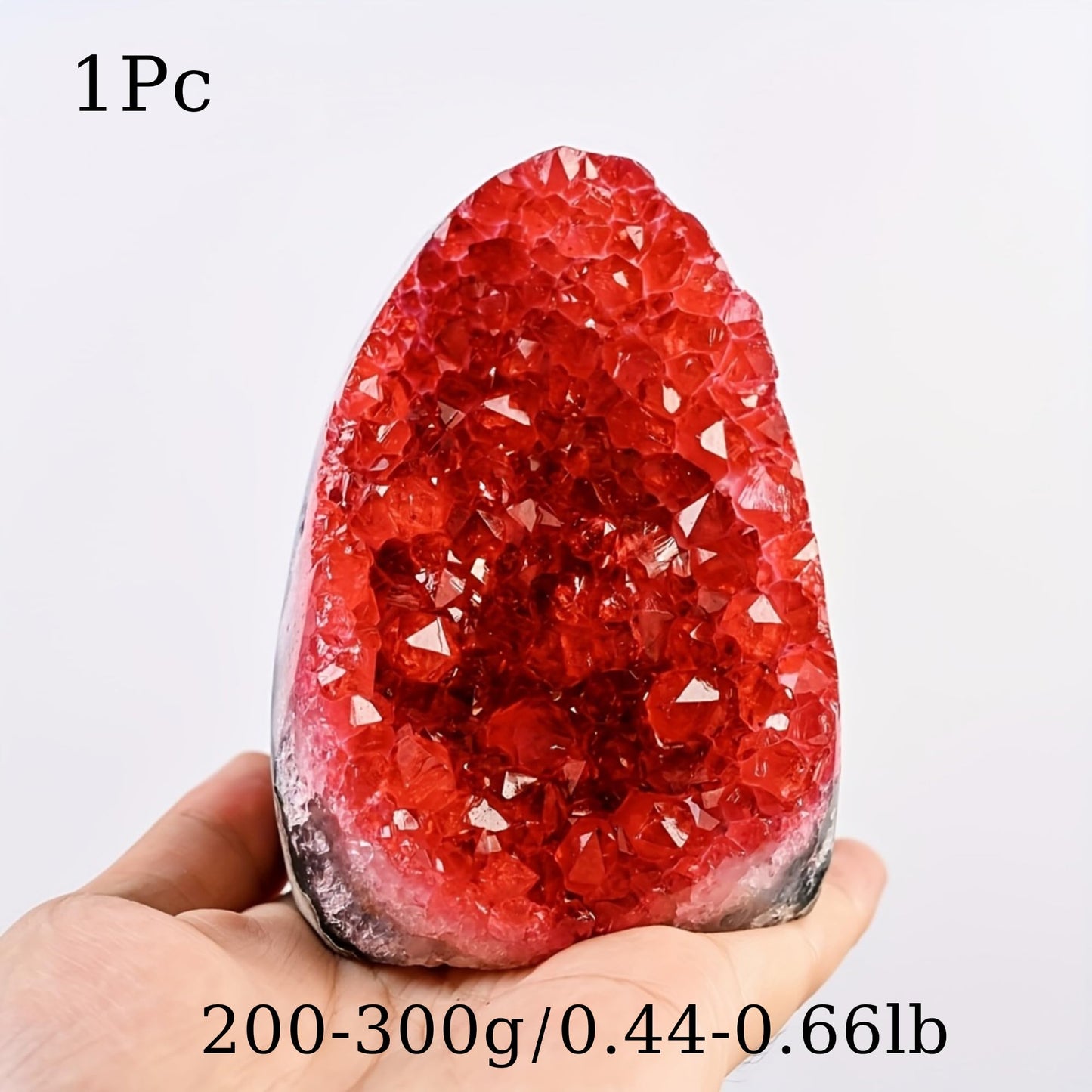 CrystalHola 1Pc Claret Raw Geode, Crystal Cluster for Home Feng Shui Ornaments Energy Stone Healing Tools Meditation Feng Shui Decoration,Stone Display Piece, Mineral Specimen (200-300g)