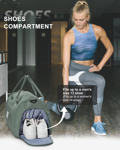 Gym Bag Womens Mens with Shoes Compartment and Wet Pocket Travel Duffel Bag for Women for Plane Sport Gym Tote Bags Swimming Yoga Waterproof Weekend Overnight Carry on Bag Hospital Holdalls