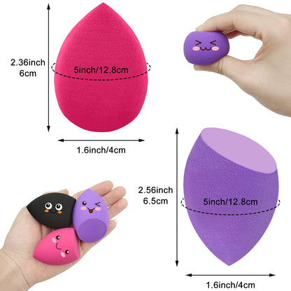 12 Pieces Professional Makeup Sponge Set,Latex Free Flawless Soft Setting Face Puffs,Multicolor Beauty Sponge Blender Cosmetic Applicator for Powder,Liquid,Facial Makeup Tools