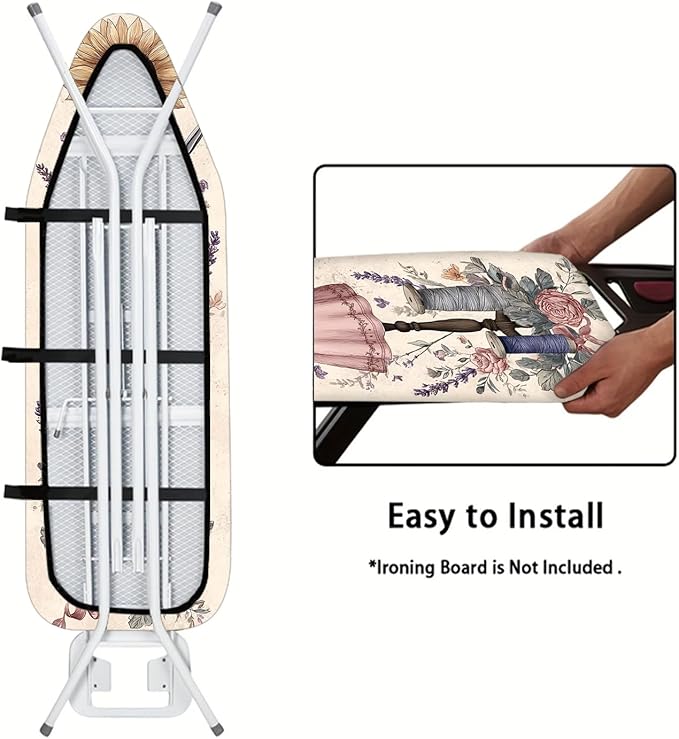 Nuxovilar Sunflower & Sewing Mannequin Pattern Ironing Board Cover, 15×54 inch