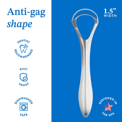 Mouthology Tongue Scraper for Adults (2 Pack), Reduce Bad Breath, Metal Tongue Scraper, Tongue Cleaner, Tongue Scraper, Stainless Steel Tongue Scraper, Tongue Cleaner for Adults, Tongue Scrubber