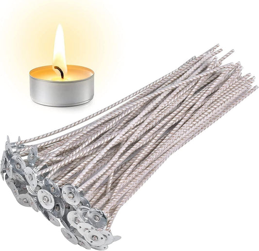 100 Piece CD8 Candle Wick 6" Pre-Waxed for Candle Making,Candle DIY