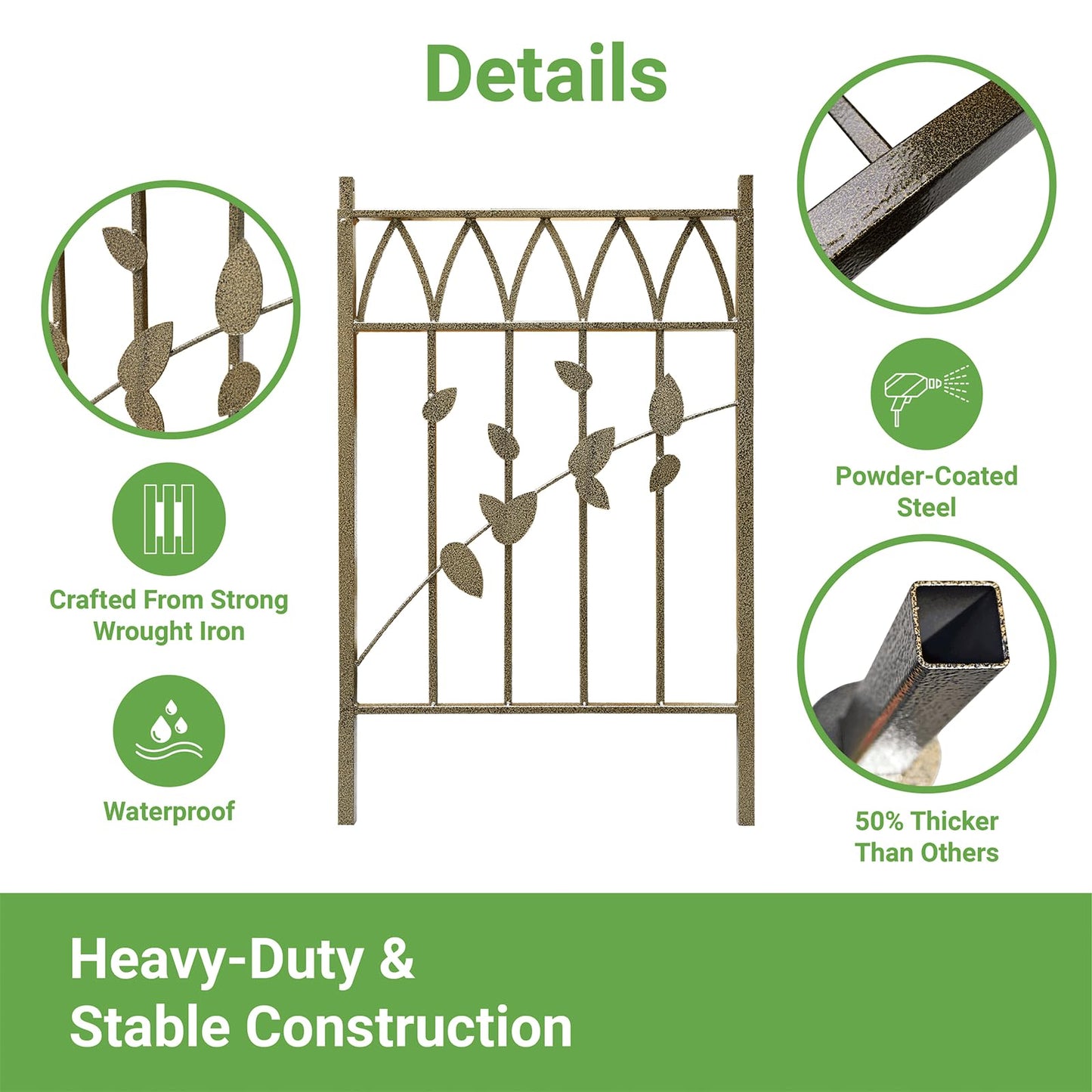 Meyrines Metal Garden Arbor, 104.3” Tall Wrought Iron Archway for Climbing Plants & Flowers, British-Style Garden Trellis (Silver)