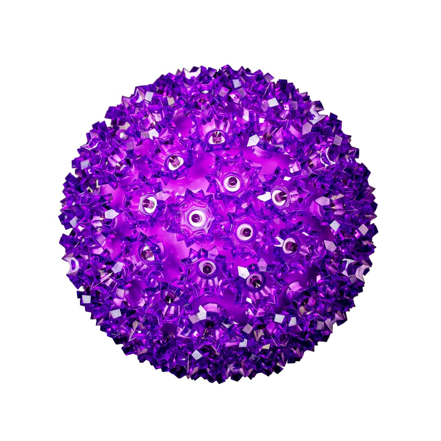 Novelty Lights LED 10in 150 Light Starlight Sphere, Purple, Extra Large Ornament Ball Light, 5ft Hanging Cord with S Hook, 12ft Power Cord with Stackable Plug, Commercial Grade