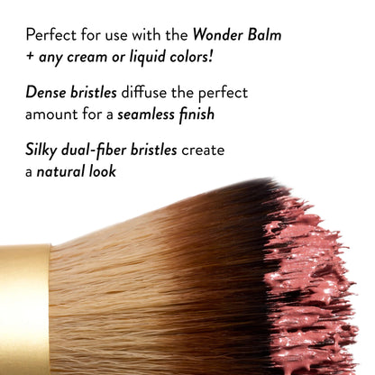 LAURA GELLER NEW YORK Retractable Black Kabuki Brush for Liquid, Cream and Powder Face Makeup With Aluminum Handle