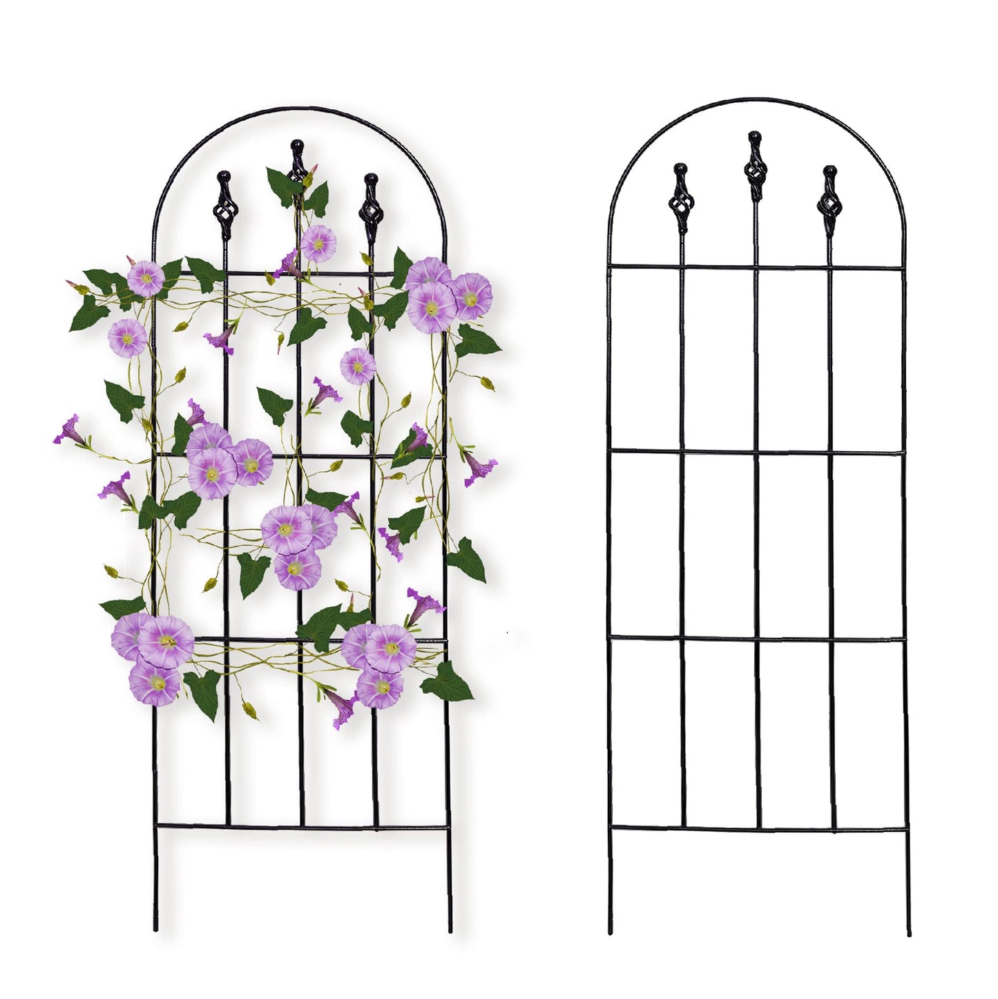 SCENDOR 48" H x16 W Trellis,Black Garden Metal Vine Sturdy Trellises for Outdoor Climbing Plants Support Structures B (121cm) 2Pack