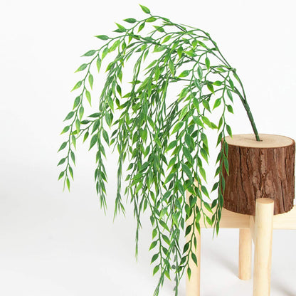PASYOU Artificial Willow, Plastic Plants Greenery Leaves Fake Hanging Vine Faux Ivy for Home Indoor Outdoor Garden Door Wall DIY Basket Planter Filler Wedding Party Decoration UV Resistant - 4 Pack