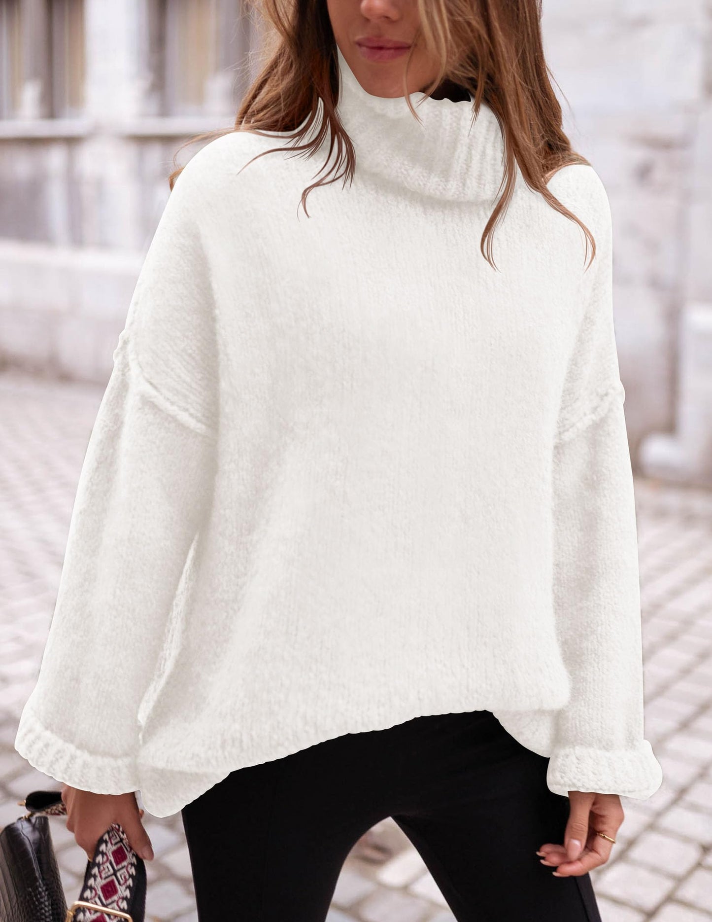 PRETTYGARDEN Oversized Sweaters for Women 2025 Chunky Turtleneck Sweater Fall Clothes Long Sleeve Tops Winter Clothing