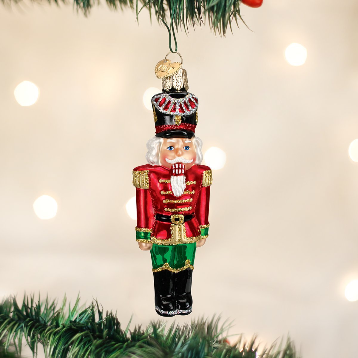 Old World Christmas Nutcracker Glass Blown Ornament for Christmas Tree, Handcrafted Holiday Decoration, Holiday Collection