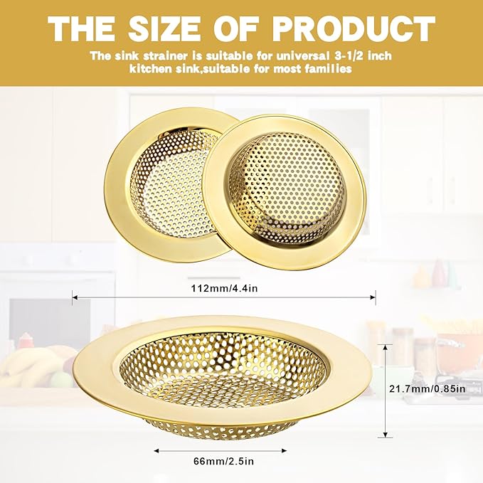RQYEKDO 3-Pack Kitchen Sink Strainer Stainless Steel
