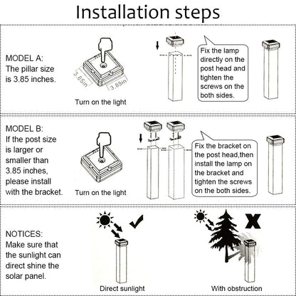 Solar Post Lights,GEYUEYA Home Solar Post Cap Lights Fence Lights Outdoor for 4x4 3x3 3.5x3.5 5x5 6x6 inch Wooden Posts Deck Patio Garden Yard Decoration Waterproof Pure White Blue Lamp