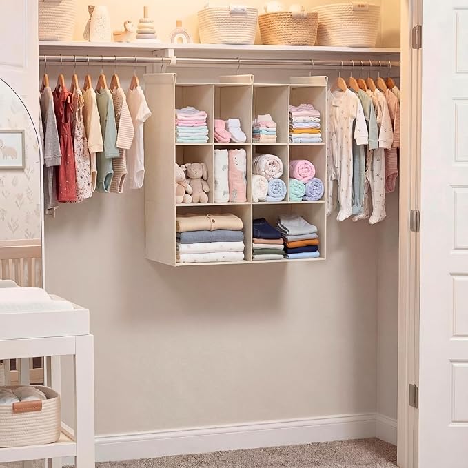 Ofiray-home 3 Tier Hanging Closet Organizer, 10 Compartments Sweater Organizer